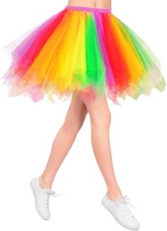 Widmann Karneval Damen Petticoat Tutu Rock regenbogen