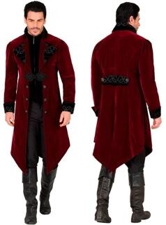 Karneval Halloween Herren Kostüm Jacke Mantel Gothic