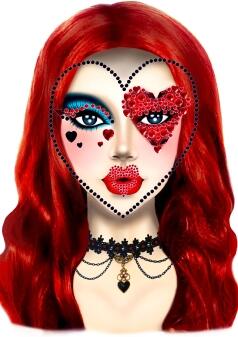 Leg Avenue Jewel-Sticker Gesicht Red Queen