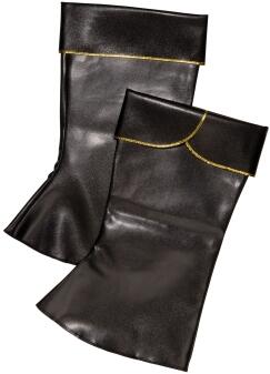 Karneval Stiefelüberzieher in Lederoptik schwarz