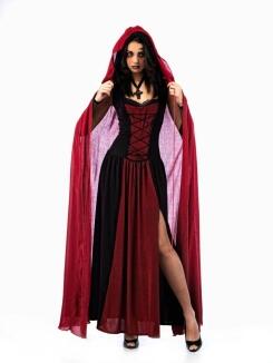 Karneval Halloween Damen Cape rot