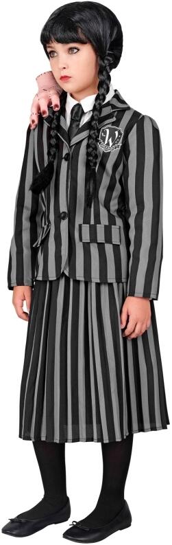 Karneval Halloween Mädchen Kostüm Dark Girl gestreift