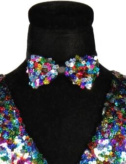 Thetru Karneval Fliege Pailletten bunt