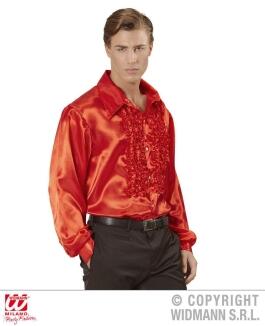 Karneval Herren Satin-Hemd mit Rüschen Farbwahl