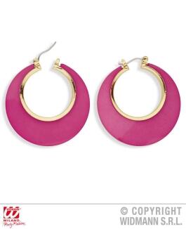 Karneval Disco-Ohrringe rosa-gold