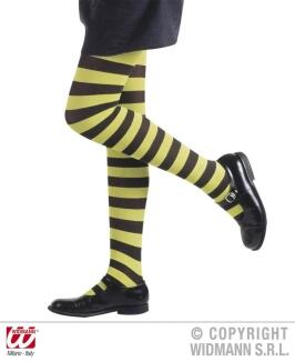 Karneval Halloween Kinder Strumpfhose Ringel neon-grün schwarz