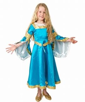 Karneval Mädchen Kostüm Mittelalter Fredia blau