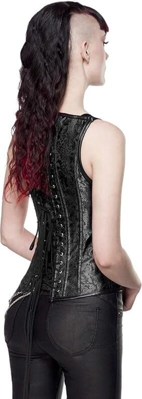 Ocultica Karneval Damen Corsage Jacquard schwarz