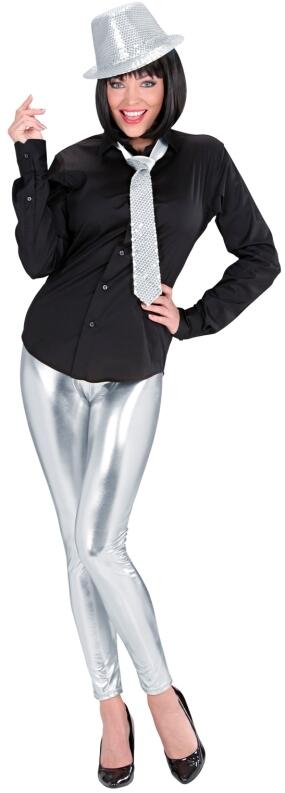 Widmann Karneval Damen Leggings silber