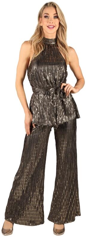 Thetru Karneval Damen Kostüm Disco Queen gold