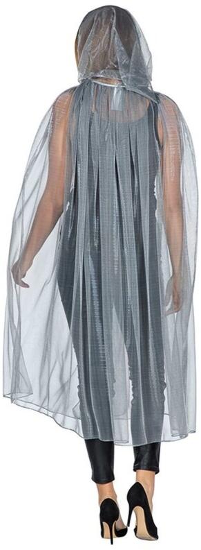 Karneval Halloween Glamour Cape Umhang silber