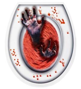 Halloween Toilettendeckel Aufkleber Blutige Zombiehände