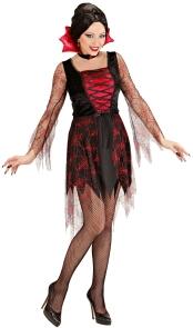 Karneval Halloween Damen Kostüm Spiderweb Vampira