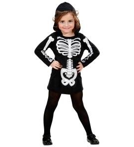 Karneval Halloween Mädchen Kostüm Glamour Skelett Mini