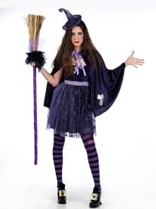 Karneval Halloween Damen Kostüm Sternen Hexe