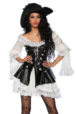 Karneval Damen Kostüm Piratin schwarz