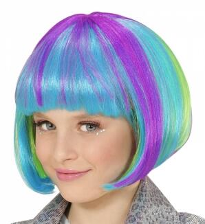 Karneval Kinder Perücke Bob Strähnen Starlet