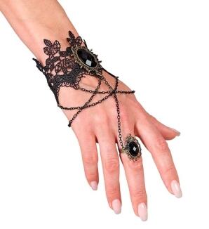 Widmann Karneval Handschmuck Gothic mit Ring