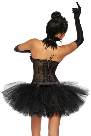 Karneval Damen Petticoat Tutu schwarz
