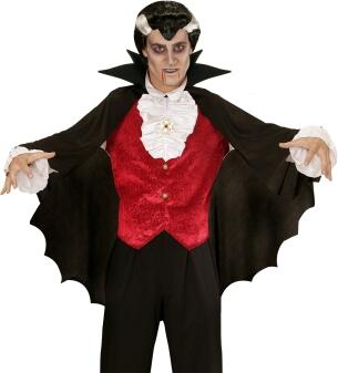 Karneval Halloween Vampir Cape für Kinder 100cm schwarz