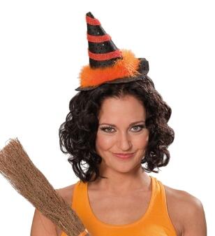 Karneval Halloween Haarreif Hexen Hut Farbwahl
