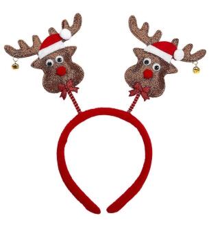 Weihnachtsmütze Haarreif Rentier mit Glocken