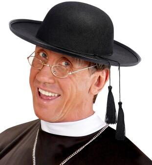 Karneval Priester Hut aus Filz schwarz
