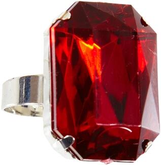 Karneval Halloween Ring mit rotem Stein