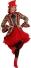 Thetru Karneval Damen Kostüm Jacke Frack Carnevale Fiesta rot