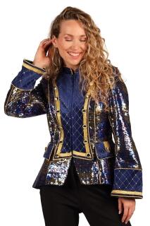 Thetru Karneval Damen Kostüm Jacke Pailletten Karo blau