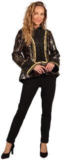 Thetru Karneval Damen Kostüm Jacke Pailletten Karo schwarz