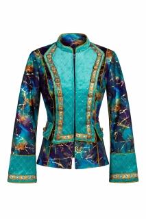 Thetru Karneval Damen Kostüm Jacke Thunder Lightning blau