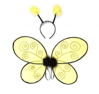Karneval Kinder Bienen-Set Flügel und Fühler
