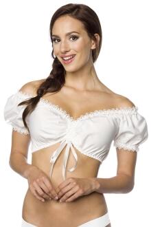 Oktoberfest Dirndl Bluse schulterfrei weiß