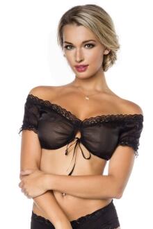 Oktoberfest Damen Dirndl Bluse Suse schwarz