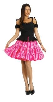 Karneval Damen Kostüm Volant Rock pink