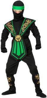 Karneval Jungen Kostüm Grüner Kombat Ninja