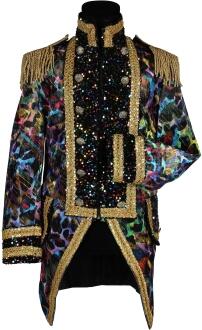 Thetru Karneval Herren Kostüm Jacke Frack Painted Black