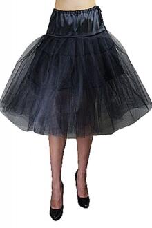 Karneval Damen Petticoat lang schwarz