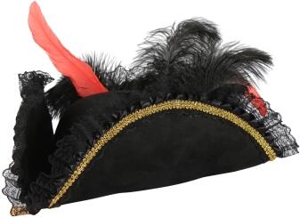 Thetru Karneval Damen Hut Dreispitz Seaqueen schwarz