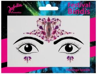 Festival Jewel-Sticker Gesicht Flamingo Sparkle