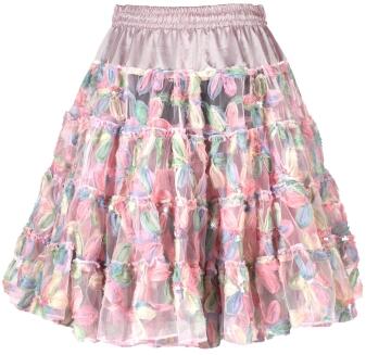 Thetru Karneval Damen Petticoat Rock Pastel Flower
