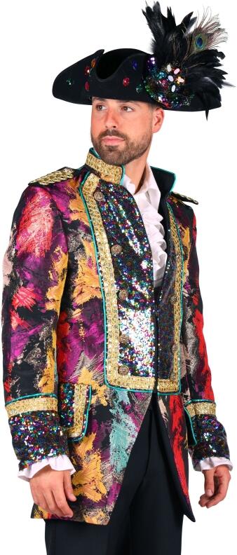 Thetru Karneval Herren Kostüm Jacke Frack Global Paint