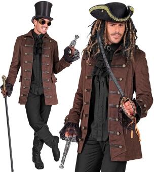 Karneval Herren Kostüm Jacke Historischer Mantel braun