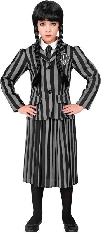 Karneval Halloween Mädchen Kostüm Dark Girl gestreift