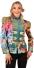 Thetru Karneval Damen Kostüm Jacke Color Queen Flowers