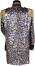 Thetru Karneval Herren Kost&uuml;m Jacke Pailletten bunt