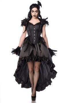 Karneval Halloween Damen Kostüm Gothic Krähen-Lady