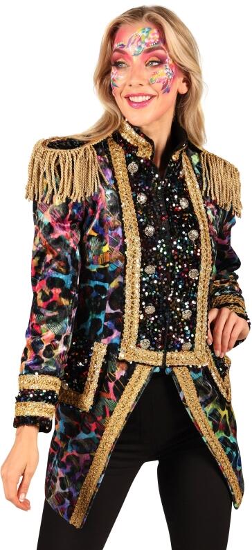 Thetru Karneval Damen Kostüm Jacke Frack Painted Black