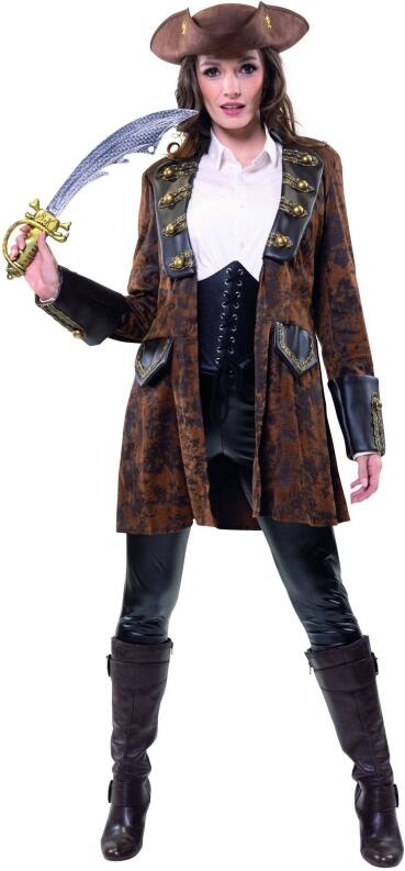 Karneval Damen Kostüm Piratin Mantel Noblesse